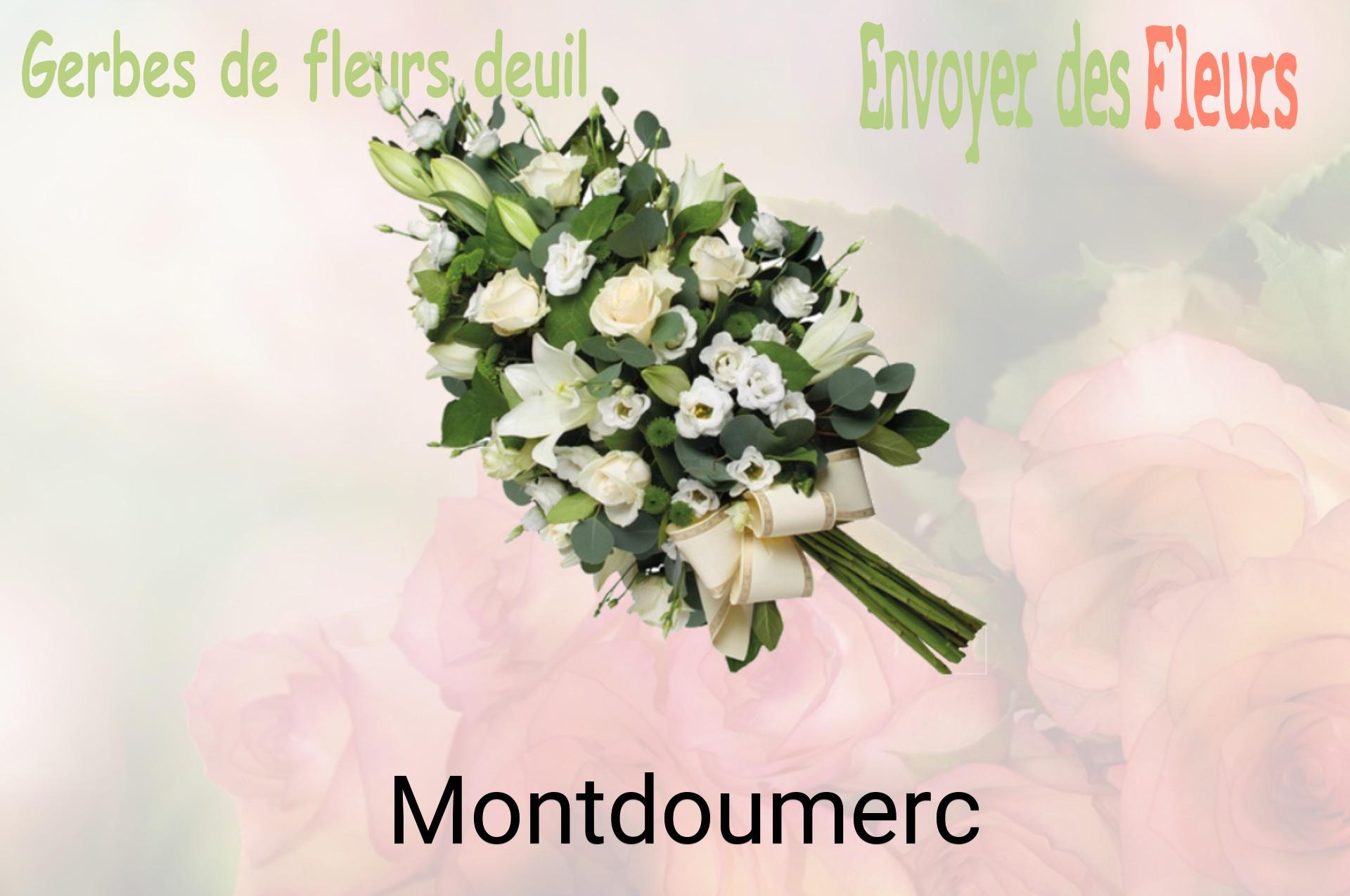 Gerbe de fleurs de deuil livrée à Montdoumerc
